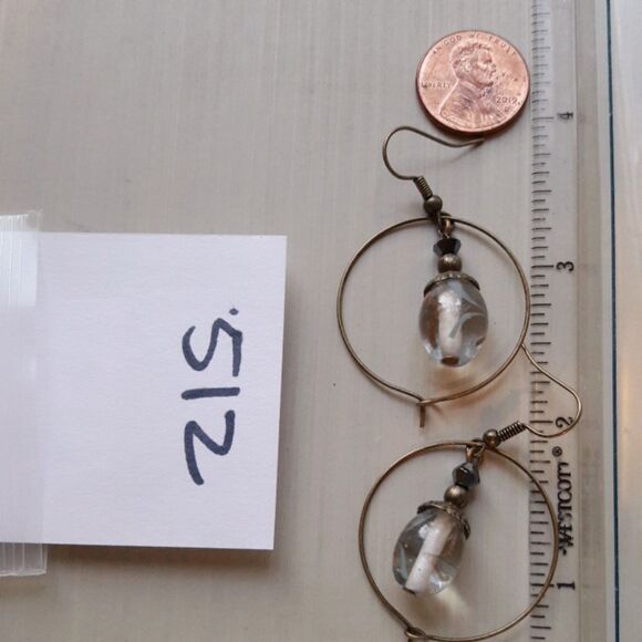 Artisan earrings  512# dangle earrings Victorian earrings Letter in a bottle gl - Picture 4 of 4